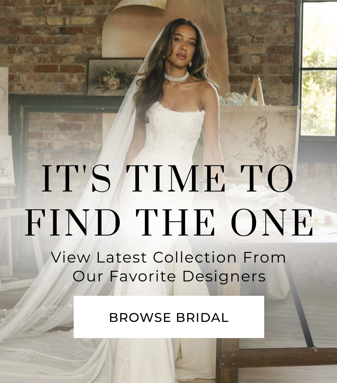 Models wearing Maggie Sottero bridal dresses, mobile banner